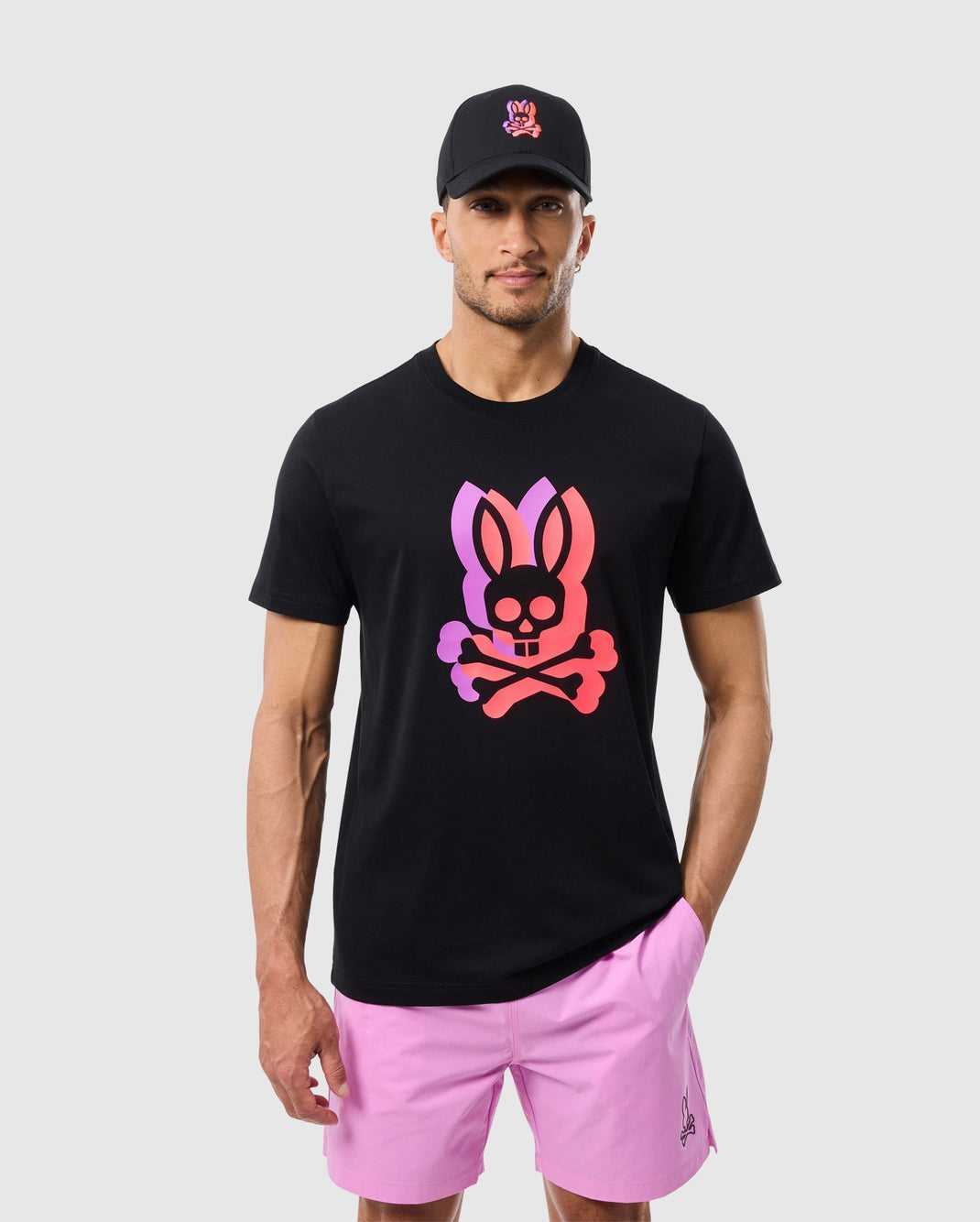 T Shirt Graphique Psycho Bunny Groves Graphic Tee Noir Homme | DRI-62216366